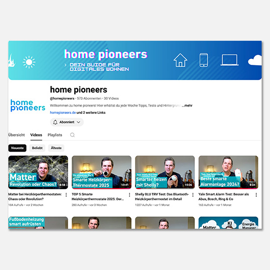 Titelseite von YouTube homepioneers